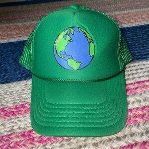 Urban Outfitters x Otto Green Earth Globe Snapback Trucker Hat